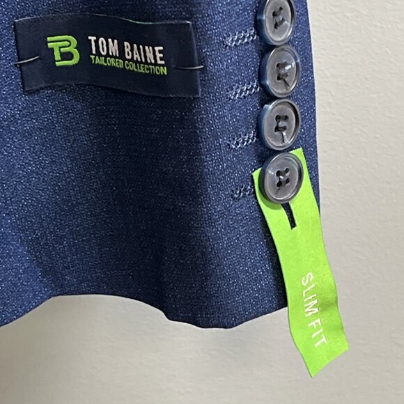 Tom Baine Blazer Mens 3XL 48 Blue Performance Stretch Jacket Wrinkle Free Travel - Picture 5 of 11